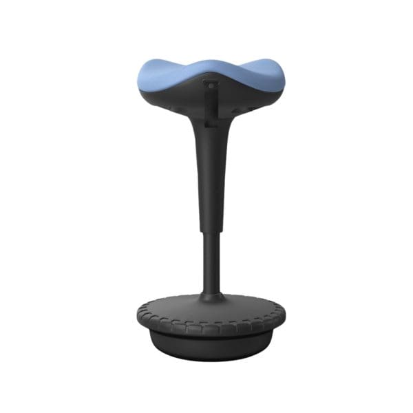 Adjustable saddle stool color blue.