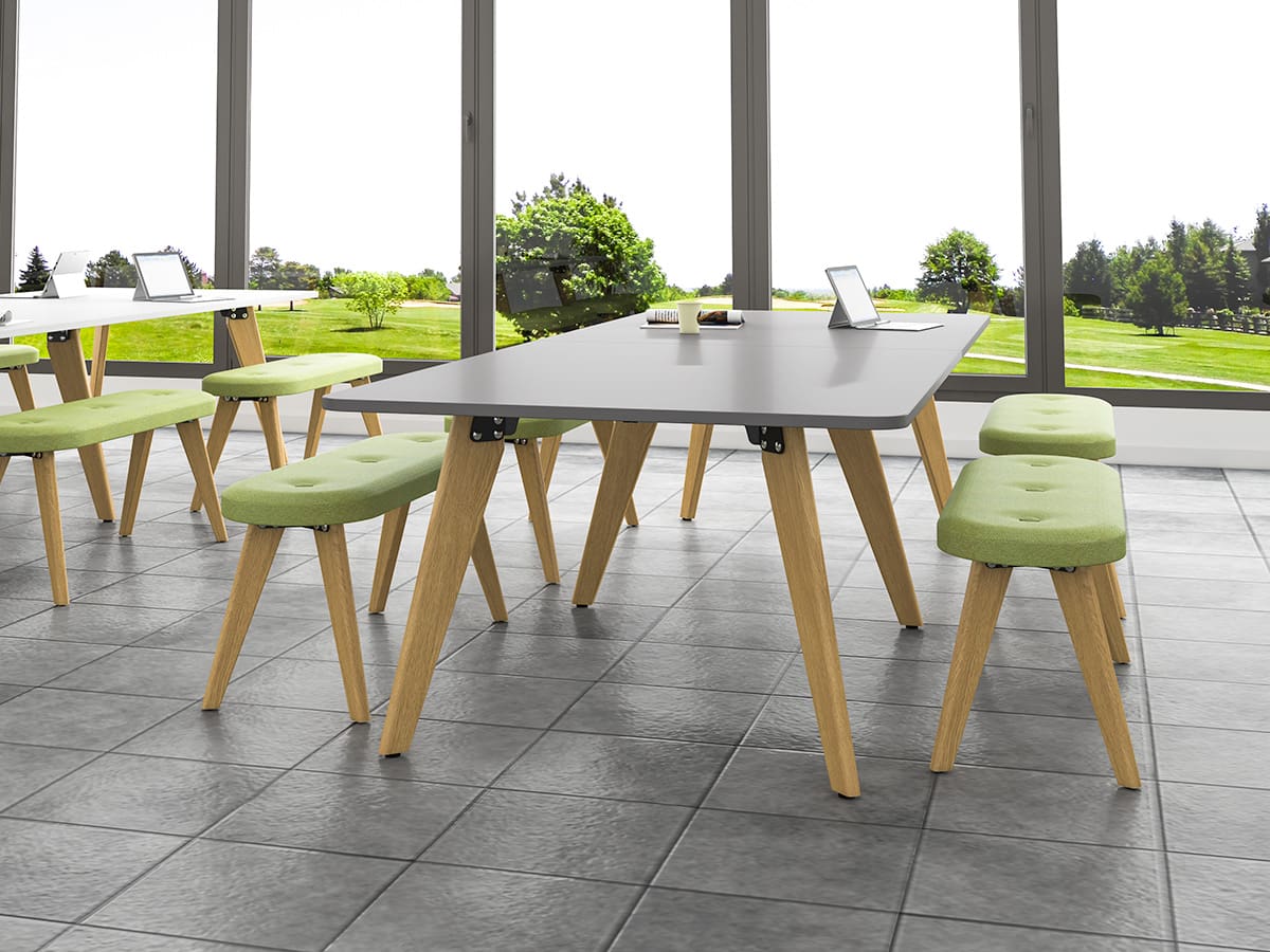 Evolve - Rectangular Tables with Oak Legs - Silvermans Office Furniture