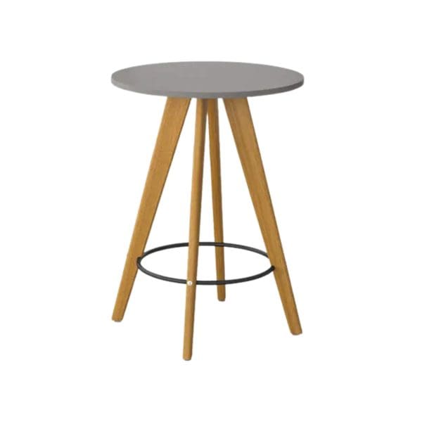 Evolve - Poseur Height Meeting Tables with Oak Legs - Circular Poseur Tables