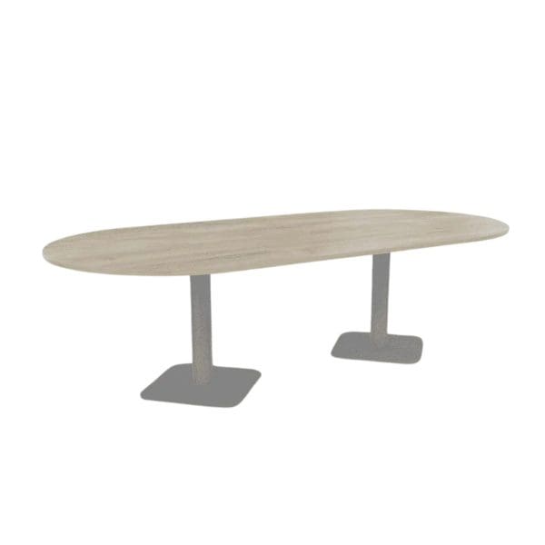 Boardroom Table Square Pillar Base Double D End 1200mm Deep