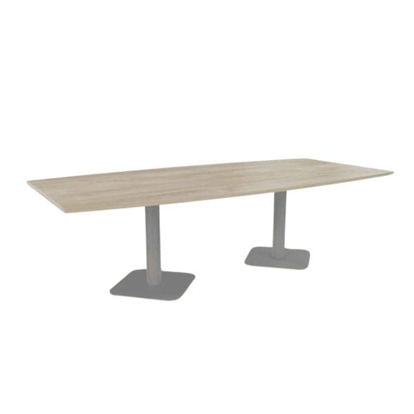 Boardroom Table Square Pillar Base Boat Shaped 1200mm Deep