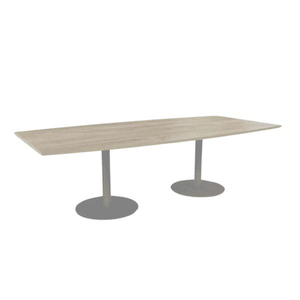 Boardroom Table Circular Pillar Base Boat Shaped 1200mm Deep