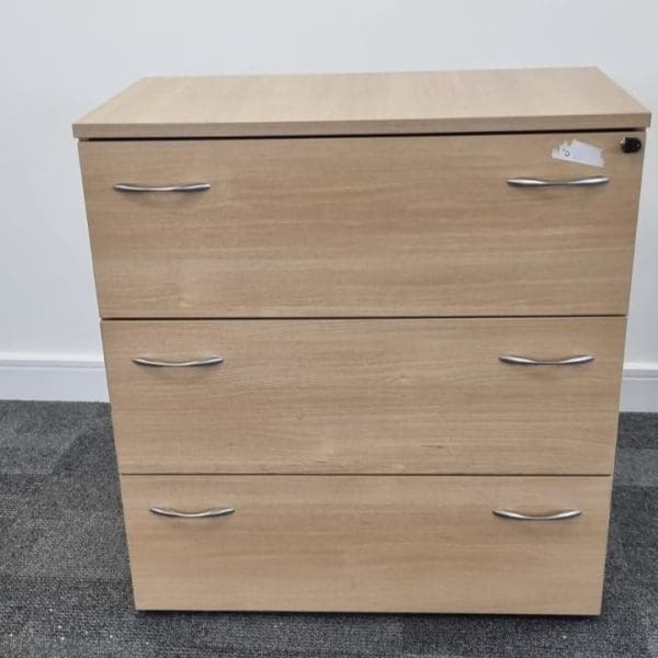 3 Drawer Side Filer Light Oak