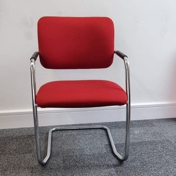 Red Cantilever Meeting Chair