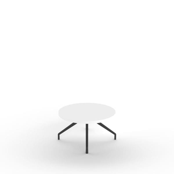 LCT603/WH - 600 DIAMETER WHITE ROUND TOP TABLE WITH BLACK PYRAMID BASE