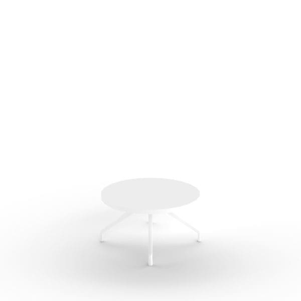 LCT604/WH - 600 DIAMETER WHITE ROUND TOP TABLE WITH WHITE PYRAMID BASE