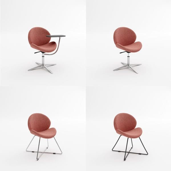 Red swivel chairs