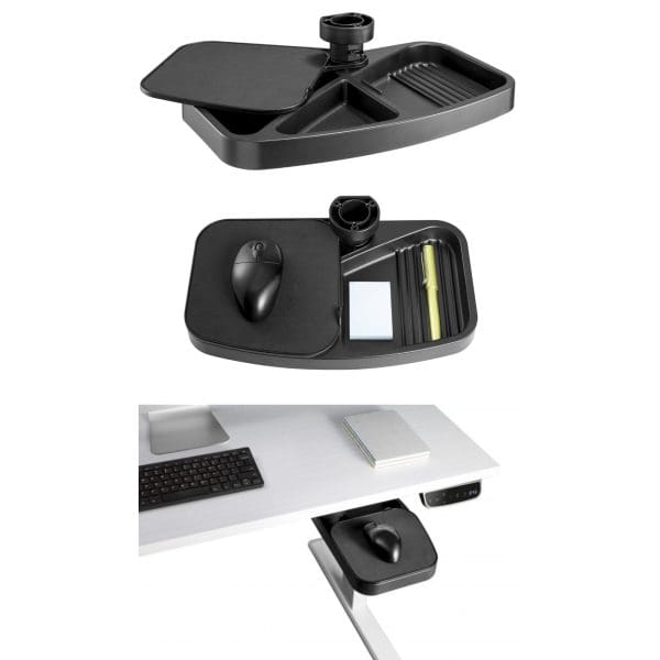 under-desk mouse platform, mouse tray, desk organizer, cable management, Silvermans Office Furniture