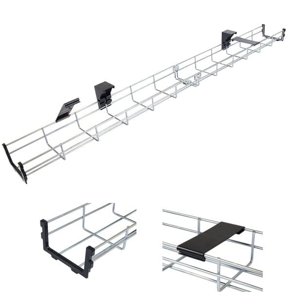 Cable tray, cable management, cable tidy, under-desk cable tray, Silverman's Office Furniture.