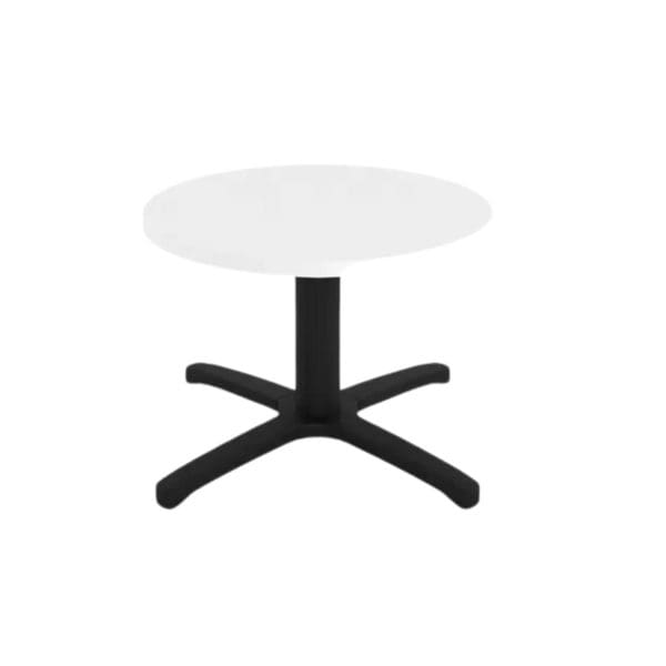 LCT601/WH - 600 DIAMETER WHITE ROUND TOP TABLE WITH BLACK 4 STAR BASE