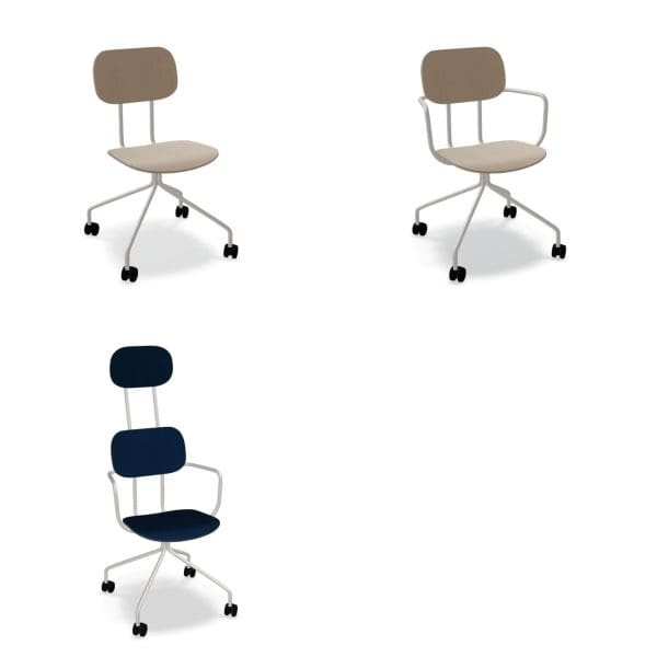 New School - Plywood Chair Fixed Base With Castors